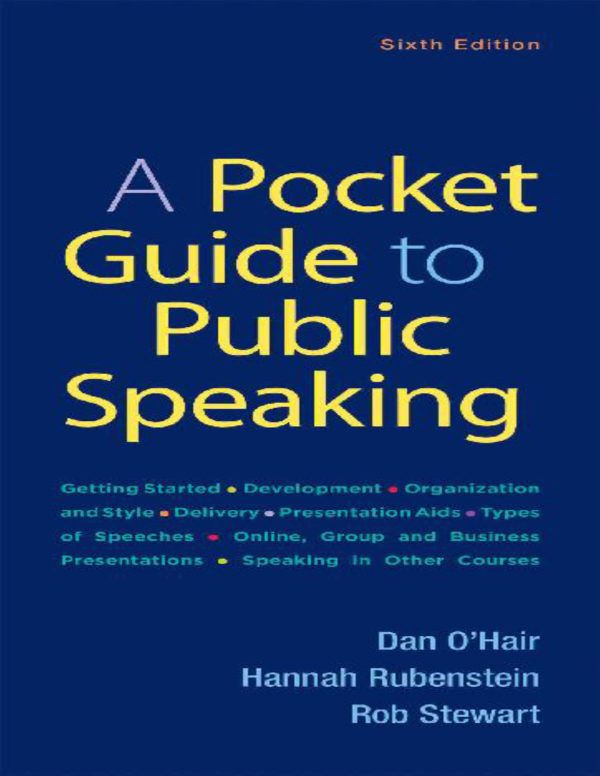 A Pocket Guide to Public Speaking 6th Edition