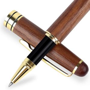 Luxury Walnut Ballpoint Pen – Elegant Black Executive Writing Pen for Business, Office, or Signature Use