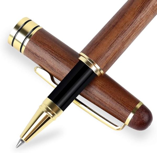 Luxury Walnut Ballpoint Pen – Elegant Black Executive Writing Pen for Business, Office, or Signature Use